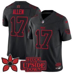 Mens Youths Select Size For Josh Allen 17 Black Vapor Jersey Stitched